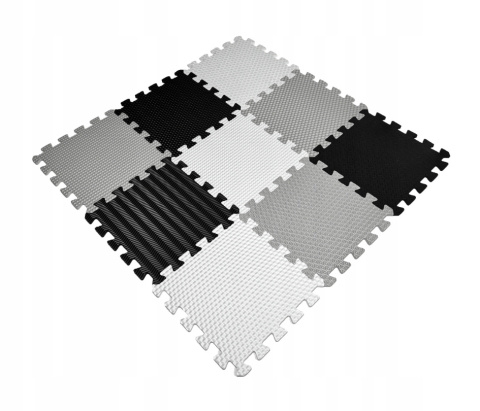 Piankowa mata puzzle do treningu 90x90 cm szara Piankowa mata puzzle do treningu 90x90 cm szara