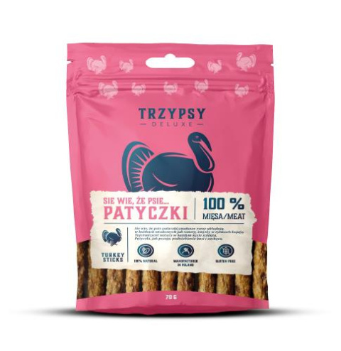 TRZYPSY Sie wie, że psie patyczki z indyka 70 g