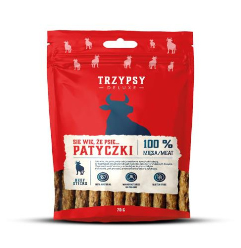 TRZYPSY Sie wie, że psie patyczki z wołowiny 70 g